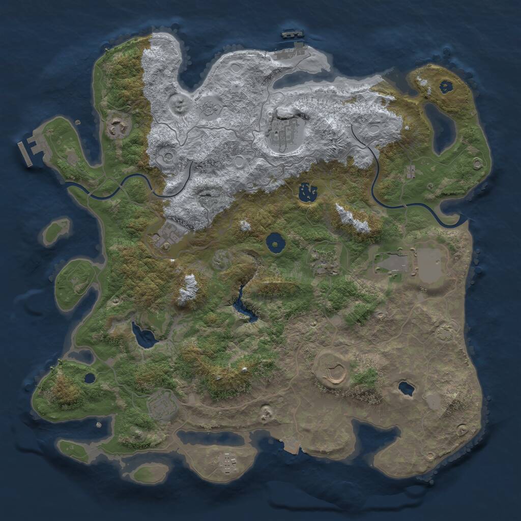 Rust Map: Procedural Map, Size: 4000, Seed: 1428, 15 Monuments