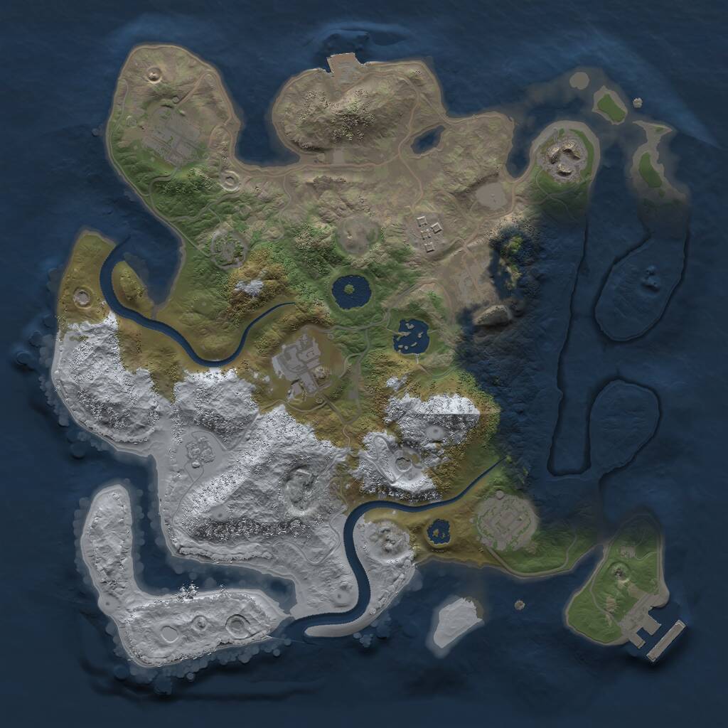 Rust Map: Procedural Map, Size: 3000, Seed: 894314564, 12 Monuments