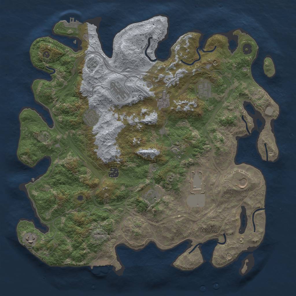 Rust Map: Procedural Map, Size: 4250, Seed: 452903793, 20 Monuments