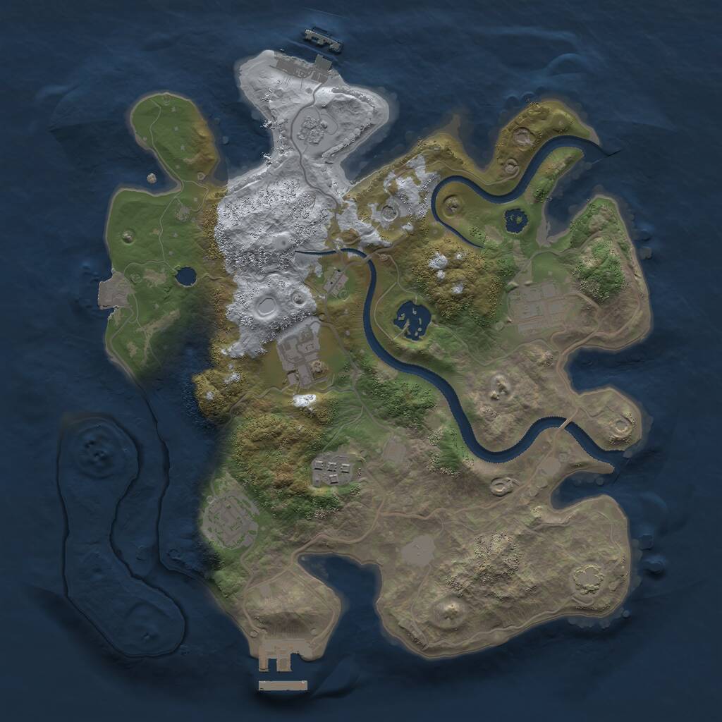 Rust Map: Procedural Map, Size: 3000, Seed: 6326, 11 Monuments