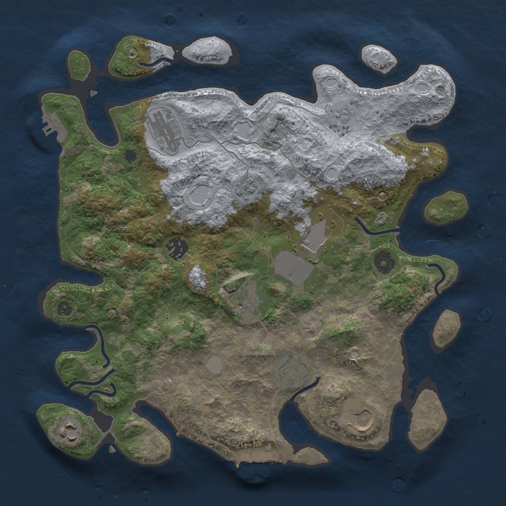 Rust Map: Procedural Map, Size: 3500, Seed: 1882528124, 16 Monuments