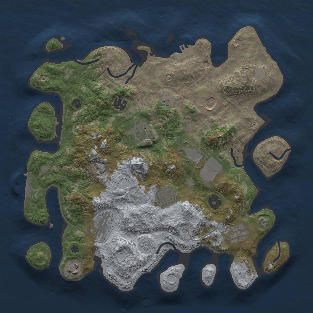 Rust Map: Procedural Map, Size: 3500, Seed: 20220916, 18 Monuments