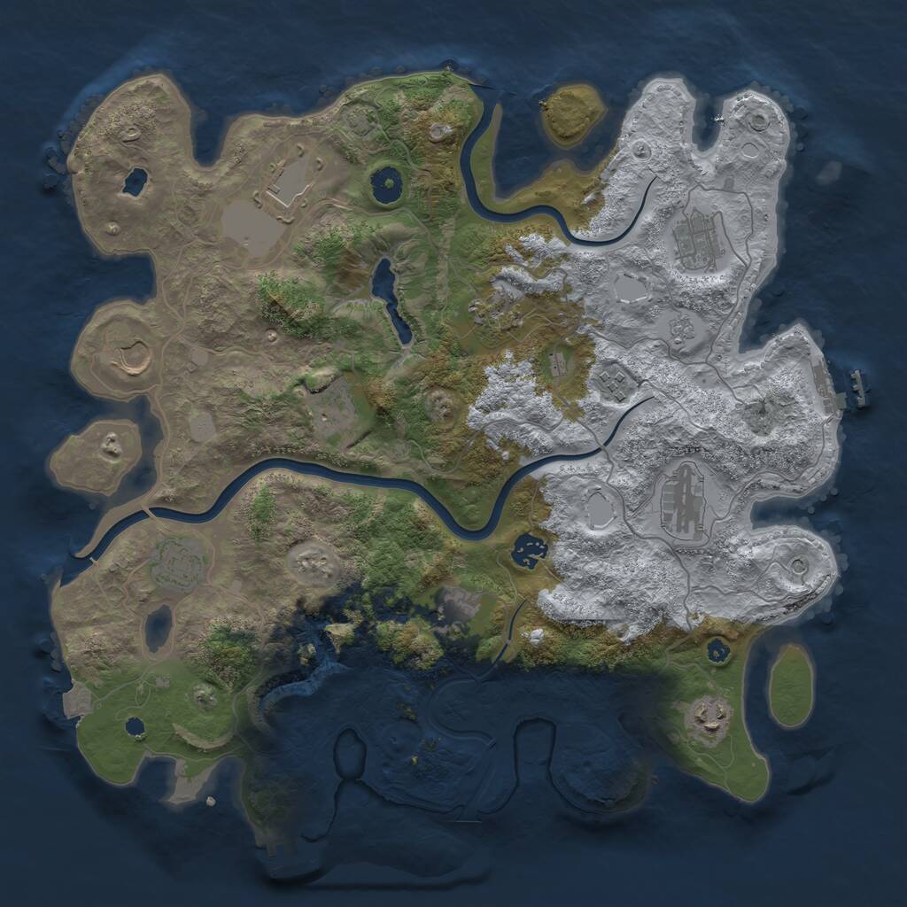 Rust Map: Procedural Map, Size: 4000, Seed: 972911950, 17 Monuments