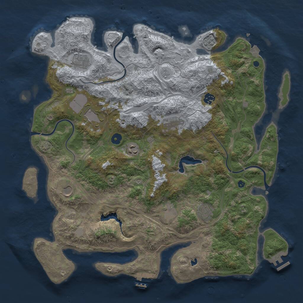 Rust Map: Procedural Map, Size: 4250, Seed: 183057645, 15 Monuments