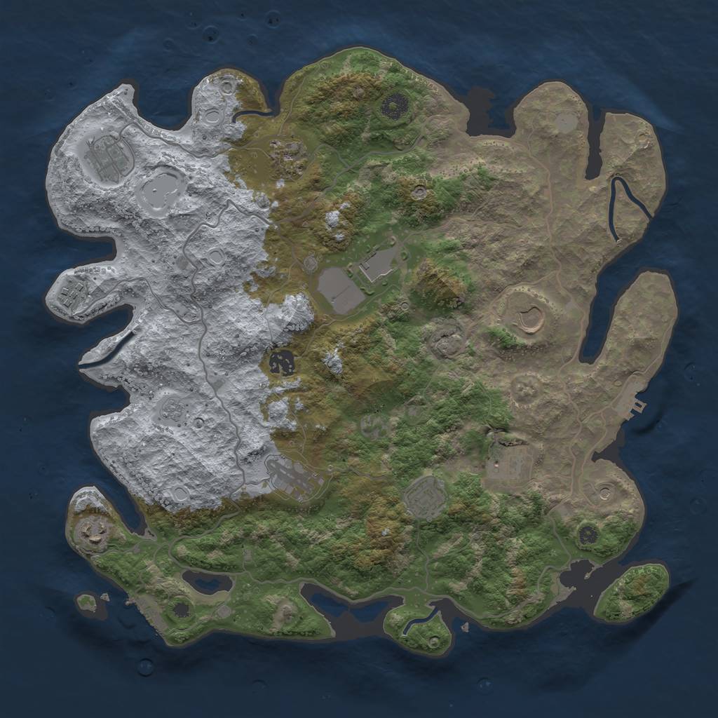 Rust Map: Procedural Map, Size: 4000, Seed: 1451537870, 19 Monuments