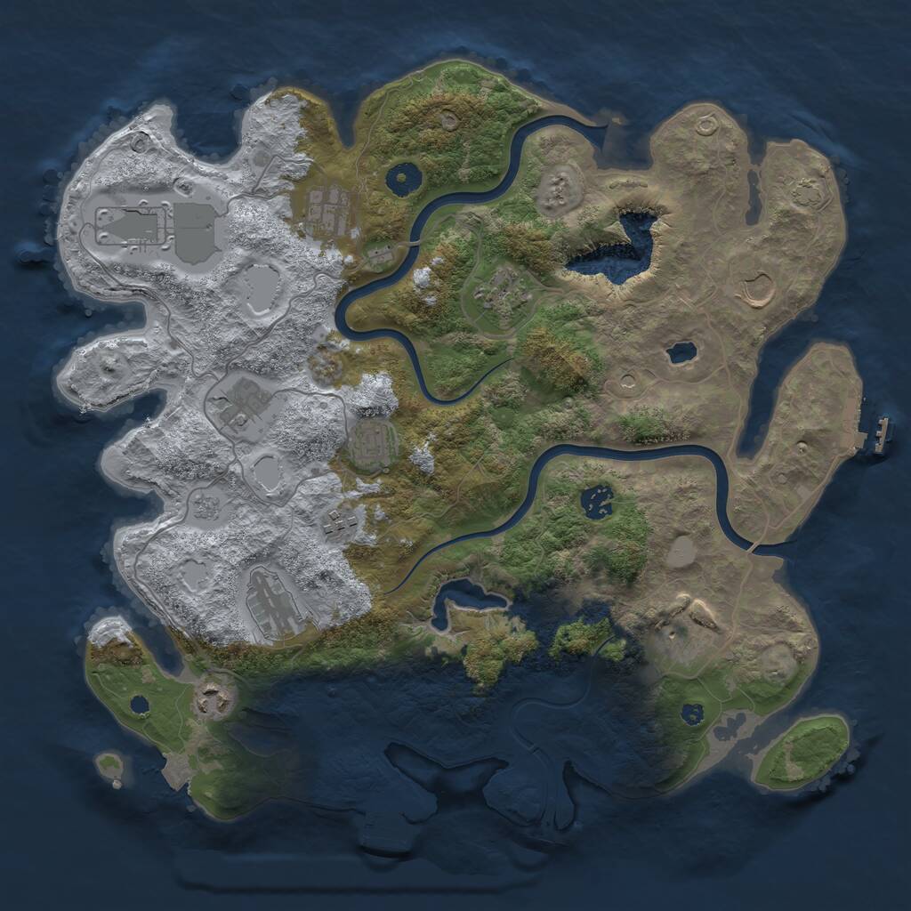 Rust Map: Procedural Map, Size: 4000, Seed: 1451537870, 17 Monuments
