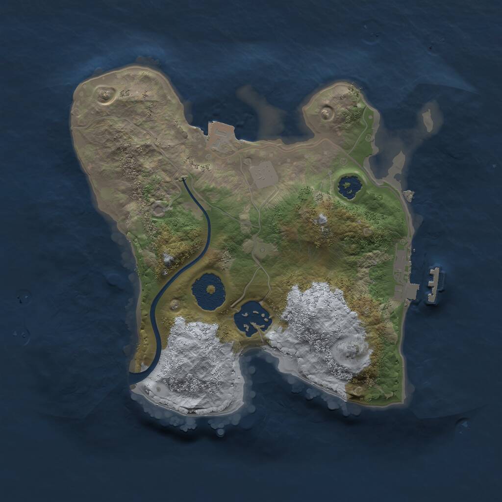 Rust Map: Procedural Map, Size: 2200, Seed: 1615407826, 3 Monuments