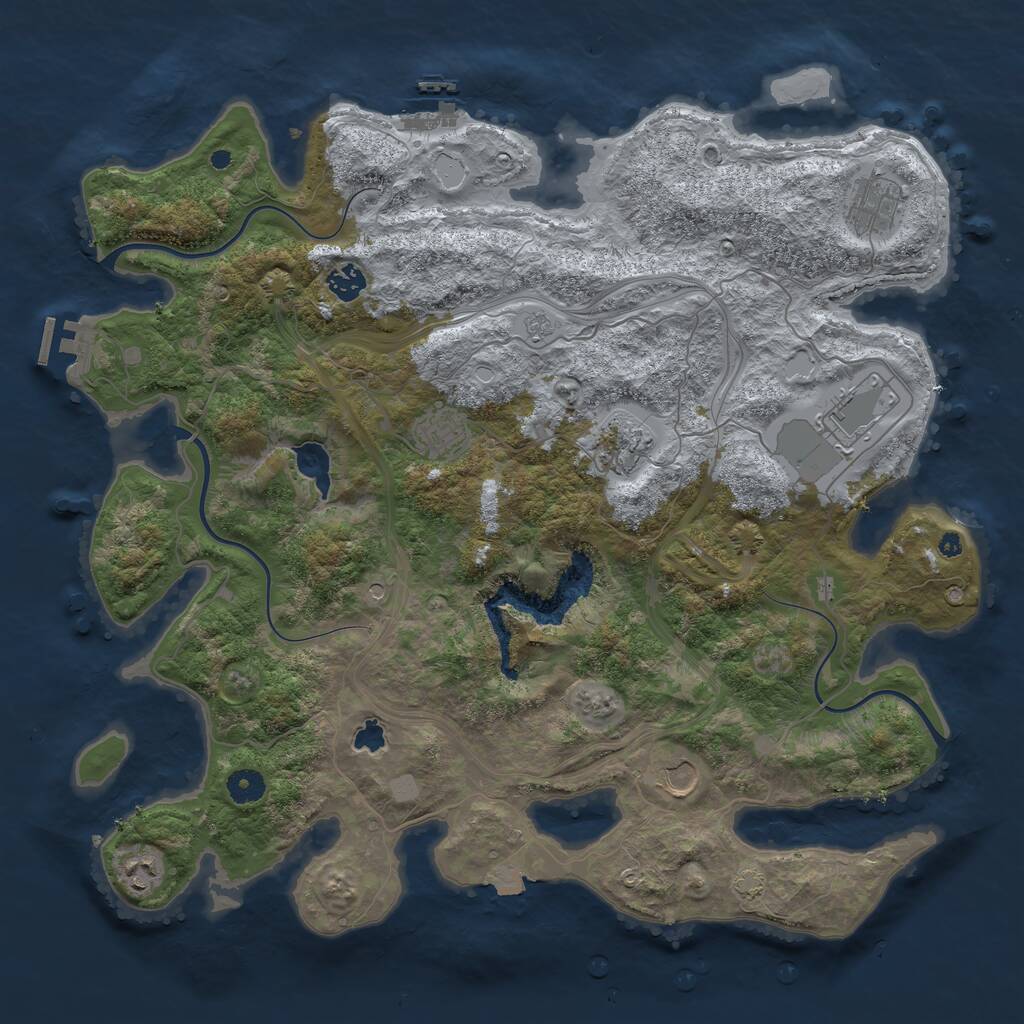 Rust Map: Procedural Map, Size: 4250, Seed: 4951227, 13 Monuments