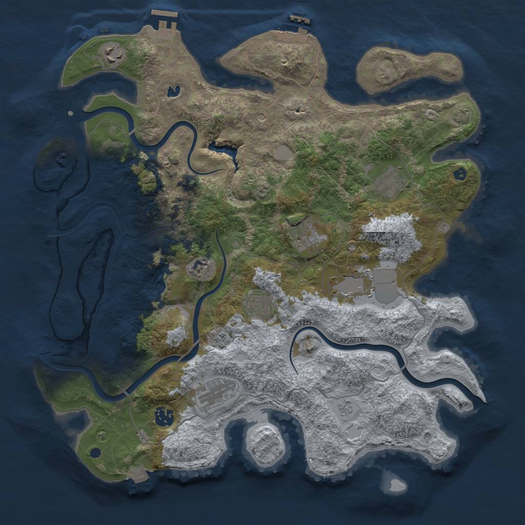 Rust Map: Procedural Map, Size: 4000, Seed: 753486014, 14 Monuments