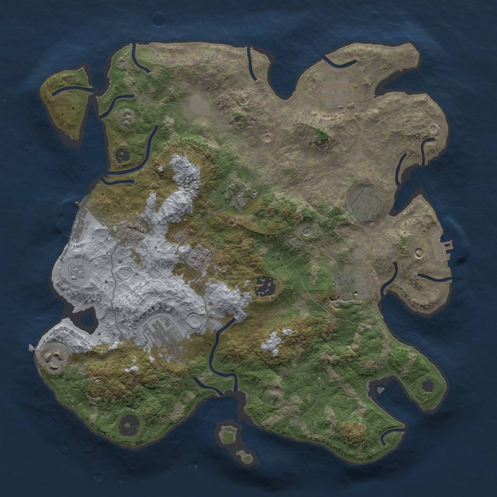 Rust Map: Procedural Map, Size: 3471, Seed: 1984, 17 Monuments