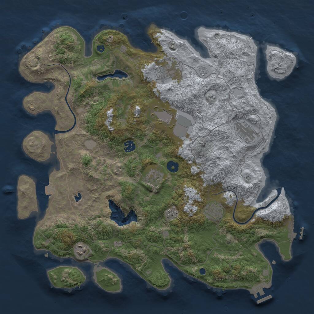 Rust Map: Procedural Map, Size: 4000, Seed: 47348504, 14 Monuments