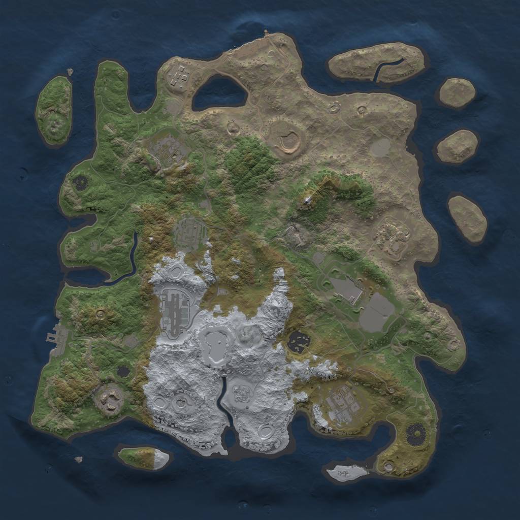 Rust Map: Procedural Map, Size: 3600, Seed: 98465806, 19 Monuments