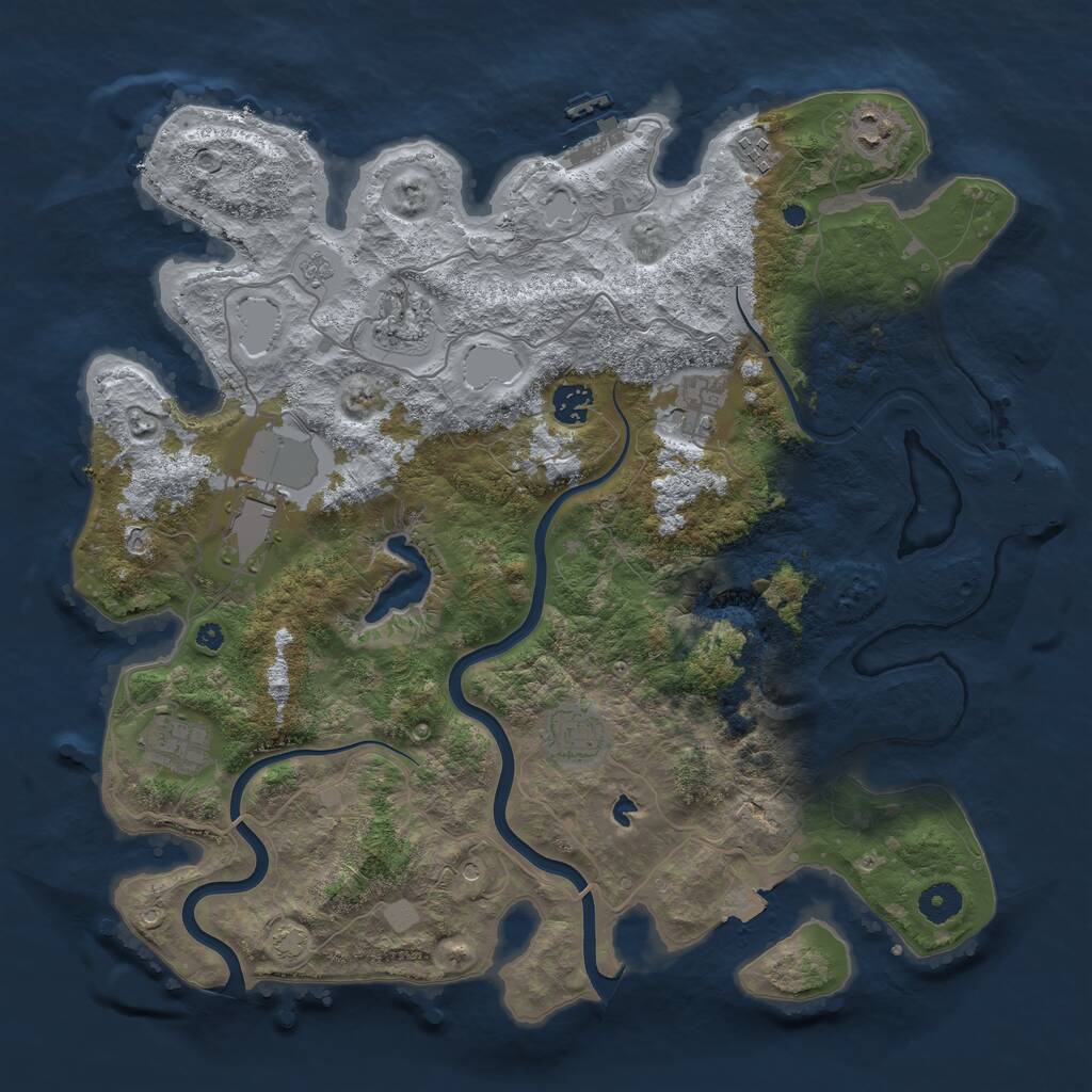 Rust Map: Procedural Map, Size: 4000, Seed: 96935701, 14 Monuments