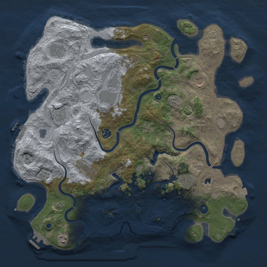 Rust Map: Procedural Map, Size: 4250, Seed: 395727638, 16 Monuments