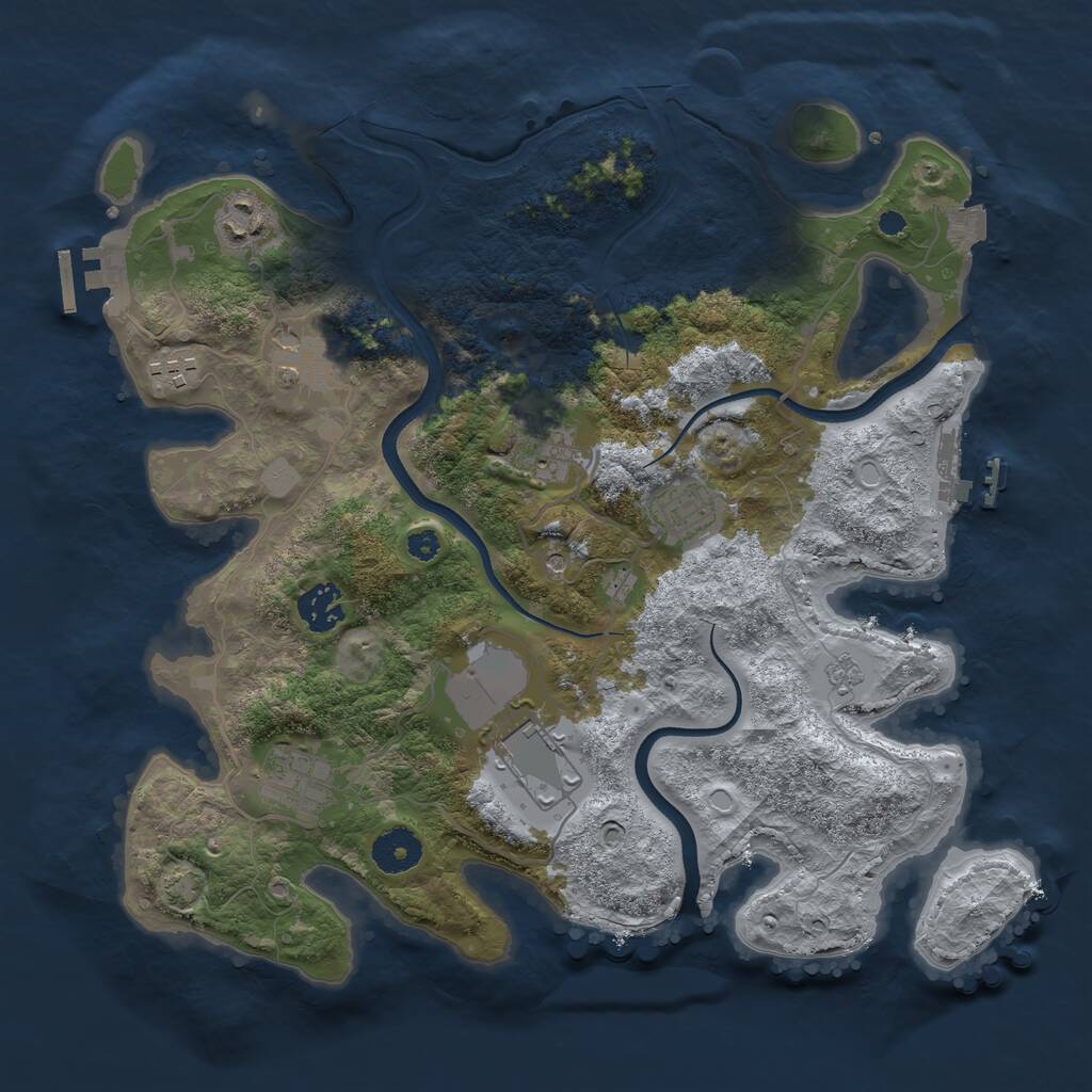 Rust Map: Procedural Map, Size: 3500, Seed: 192517937, 14 Monuments