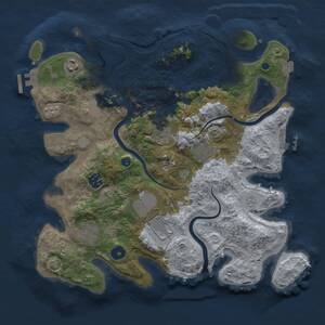 Thumbnail Rust Map: Procedural Map, Size: 3500, Seed: 192517937, 14 Monuments