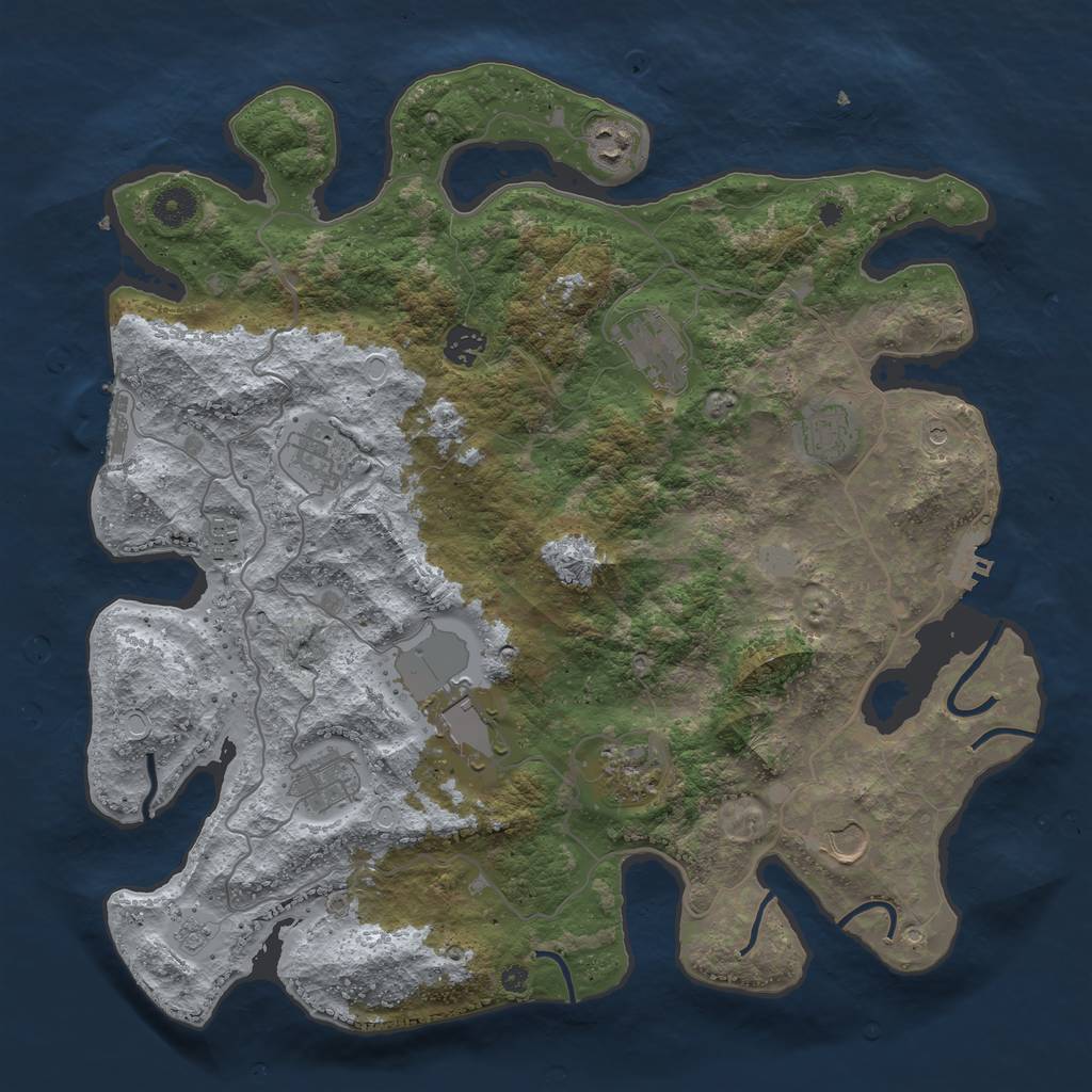 Rust Map: Procedural Map, Size: 4000, Seed: 915, 19 Monuments