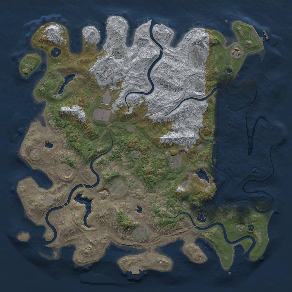 Rust Map: Procedural Map, Size: 4500, Seed: 45481, 16 Monuments