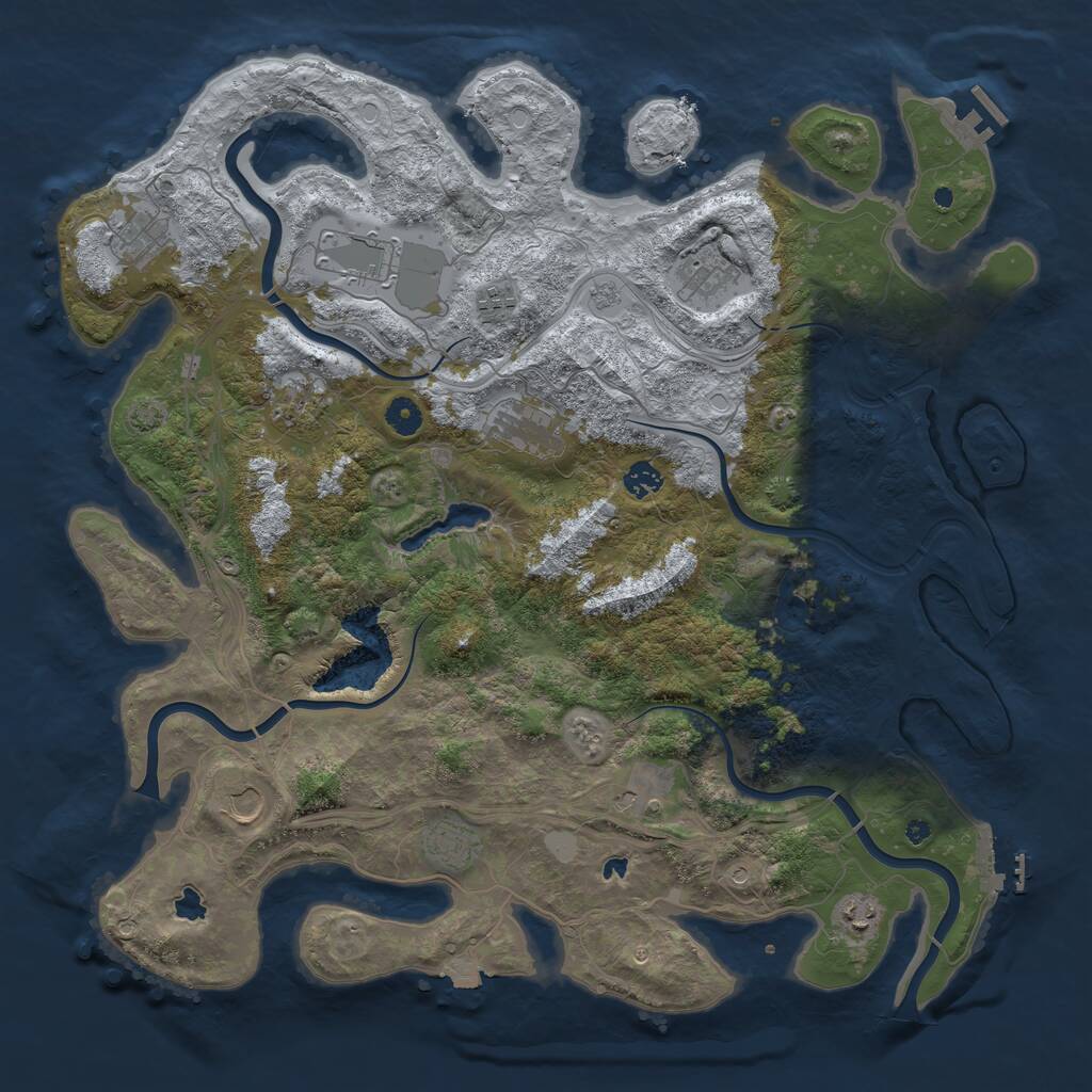 Rust Map: Procedural Map, Size: 4500, Seed: 13974, 17 Monuments