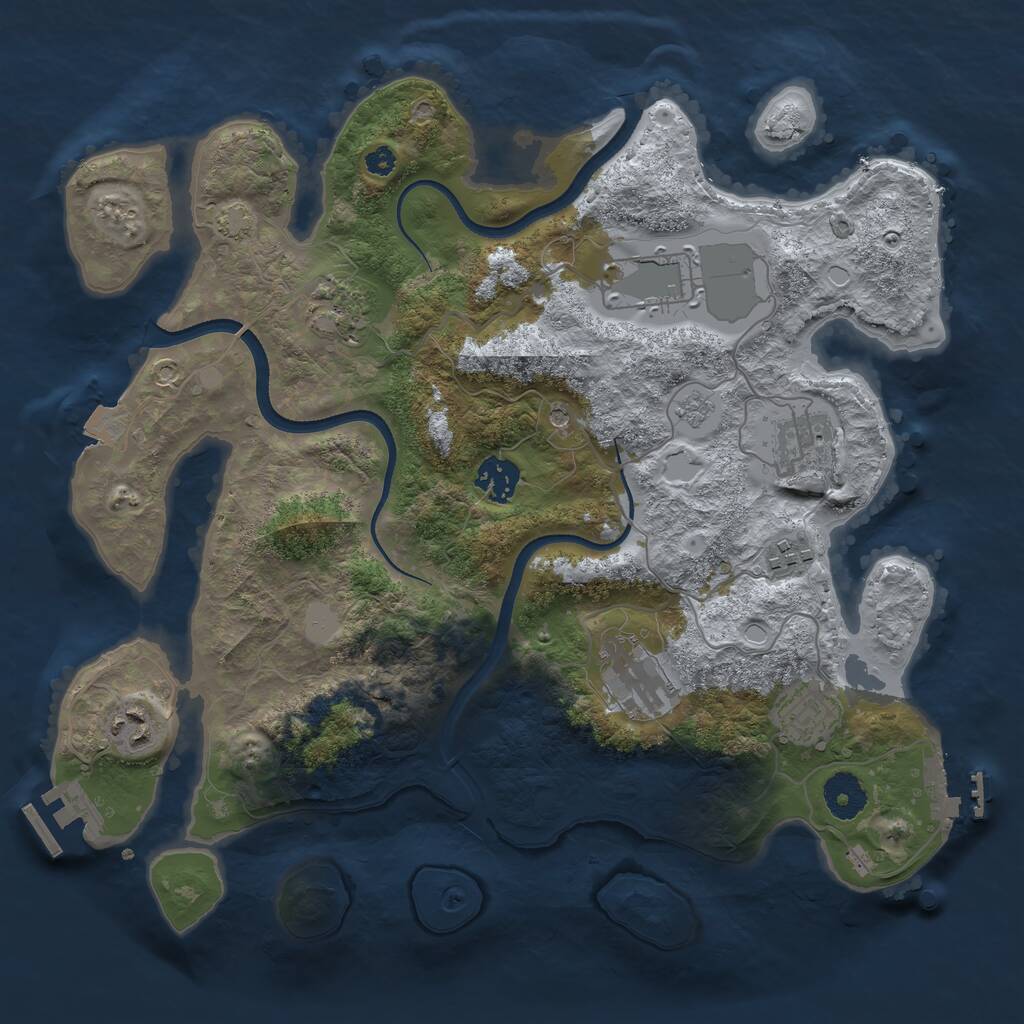 Rust Map: Procedural Map, Size: 3500, Seed: 111542531, 14 Monuments
