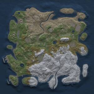 Thumbnail Rust Map: Procedural Map, Size: 3850, Seed: 1379569075, 14 Monuments