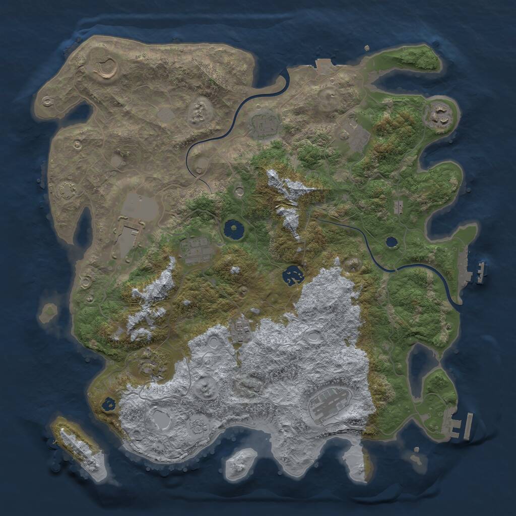 Rust Map: Procedural Map, Size: 3850, Seed: 1599821544, 16 Monuments