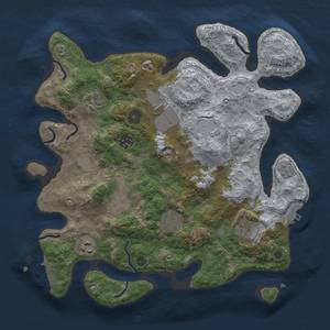 Thumbnail Rust Map: Procedural Map, Size: 3500, Seed: 68446073, 17 Monuments