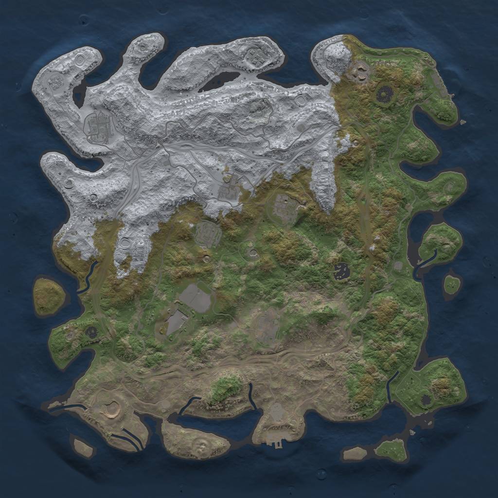 Rust Map: Procedural Map, Size: 4300, Seed: 1623868256, 19 Monuments