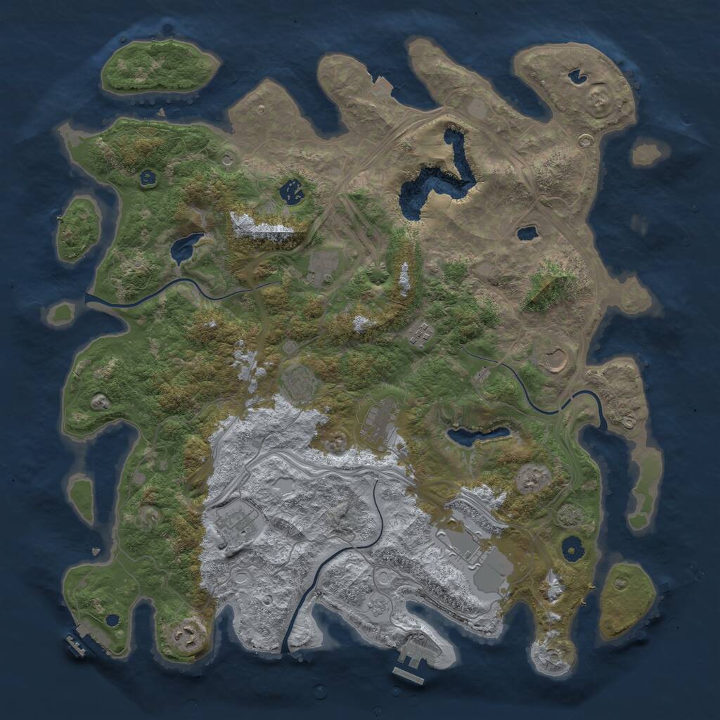 Rust Map: Procedural Map, Size: 4500, Seed: 12354123, 15 Monuments
