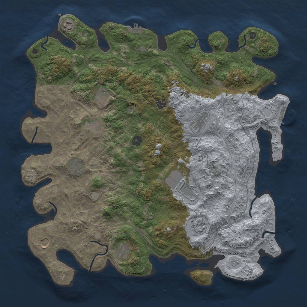 Rust Map: Procedural Map, Size: 4500, Seed: 12344123, 20 Monuments