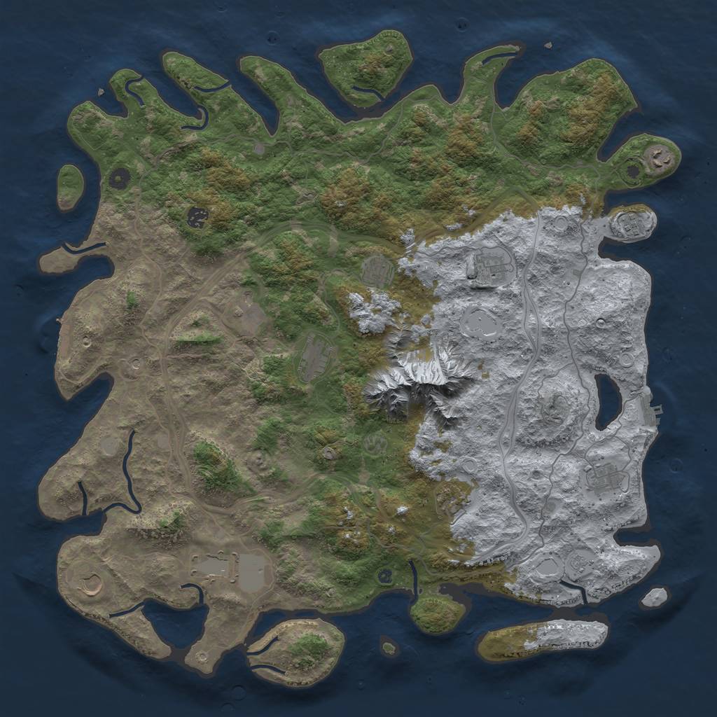Rust Map: Procedural Map, Size: 5000, Seed: 9647356, 20 Monuments