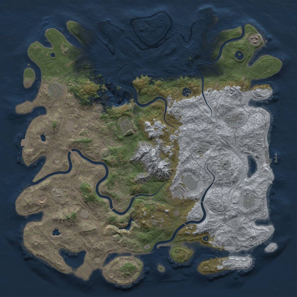 Rust Map: Procedural Map, Size: 5000, Seed: 9647356, 17 Monuments