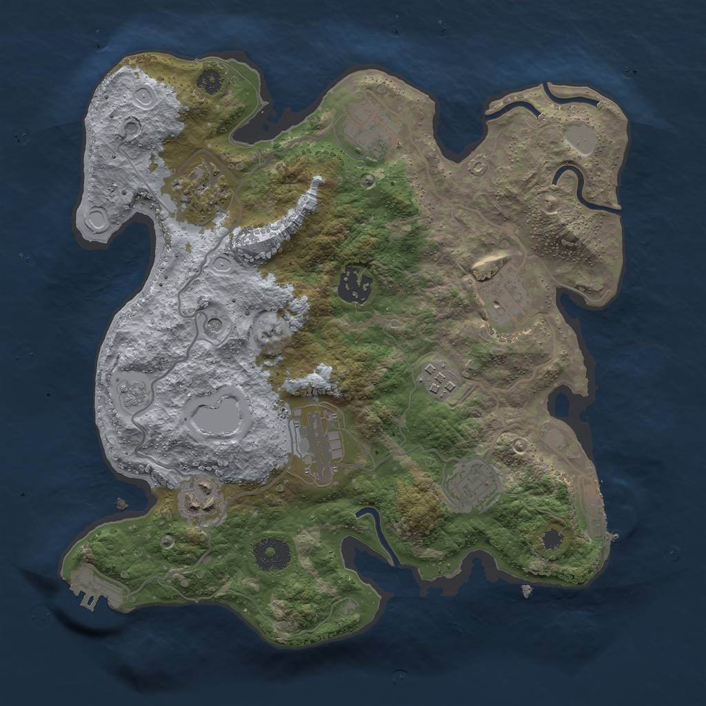 Rust Map: Procedural Map, Size: 3000, Seed: 9126, 17 Monuments