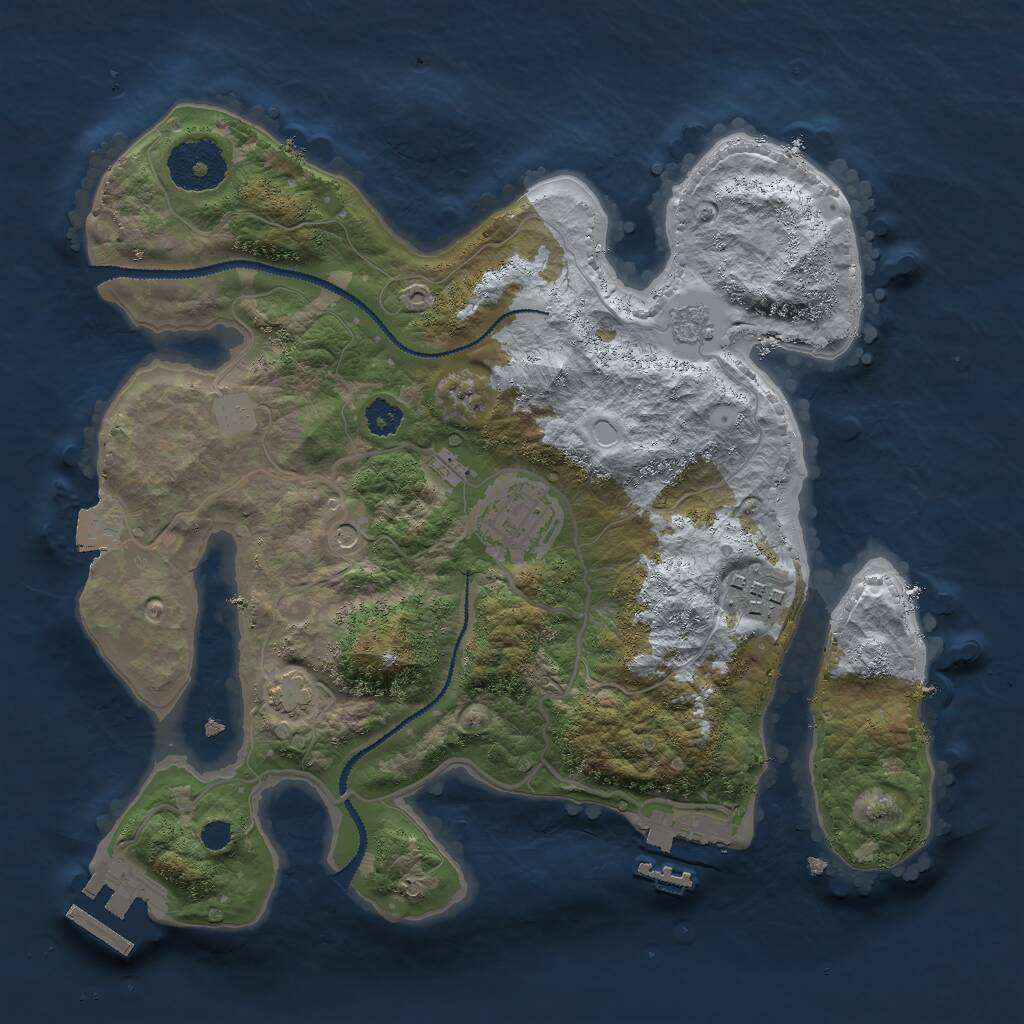 Rust Map: Procedural Map, Size: 2800, Seed: 366478015, 8 Monuments