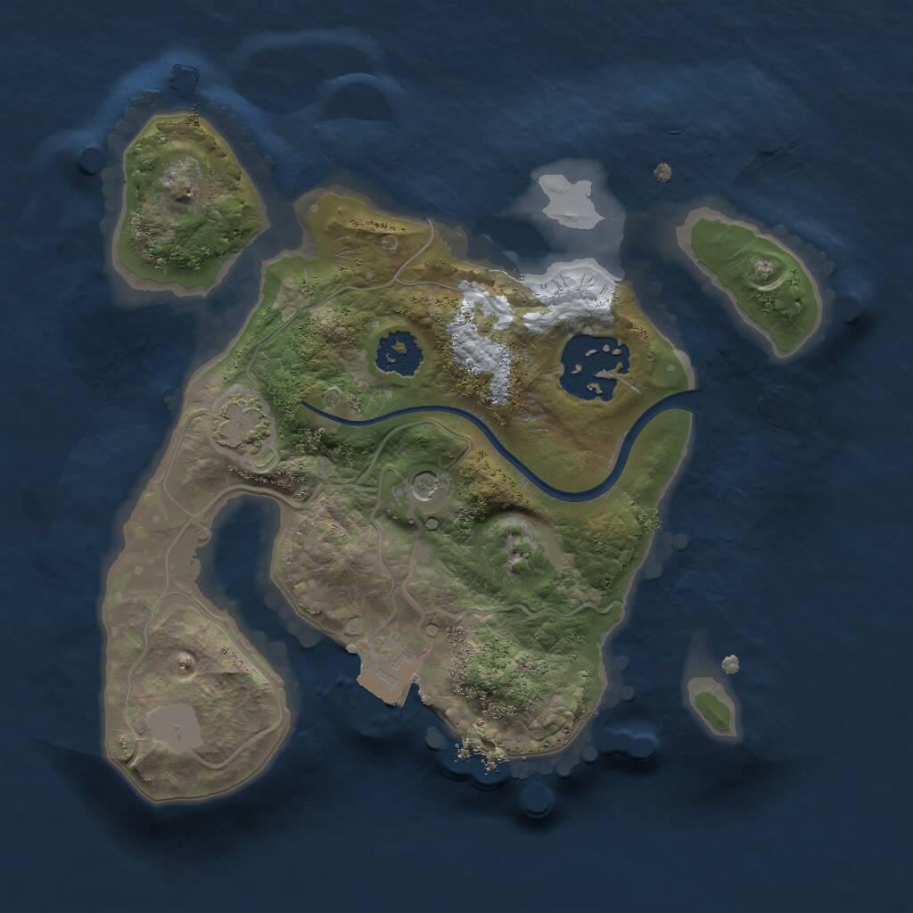 Rust Map: Procedural Map, Size: 2000, Seed: 1092797058, 4 Monuments