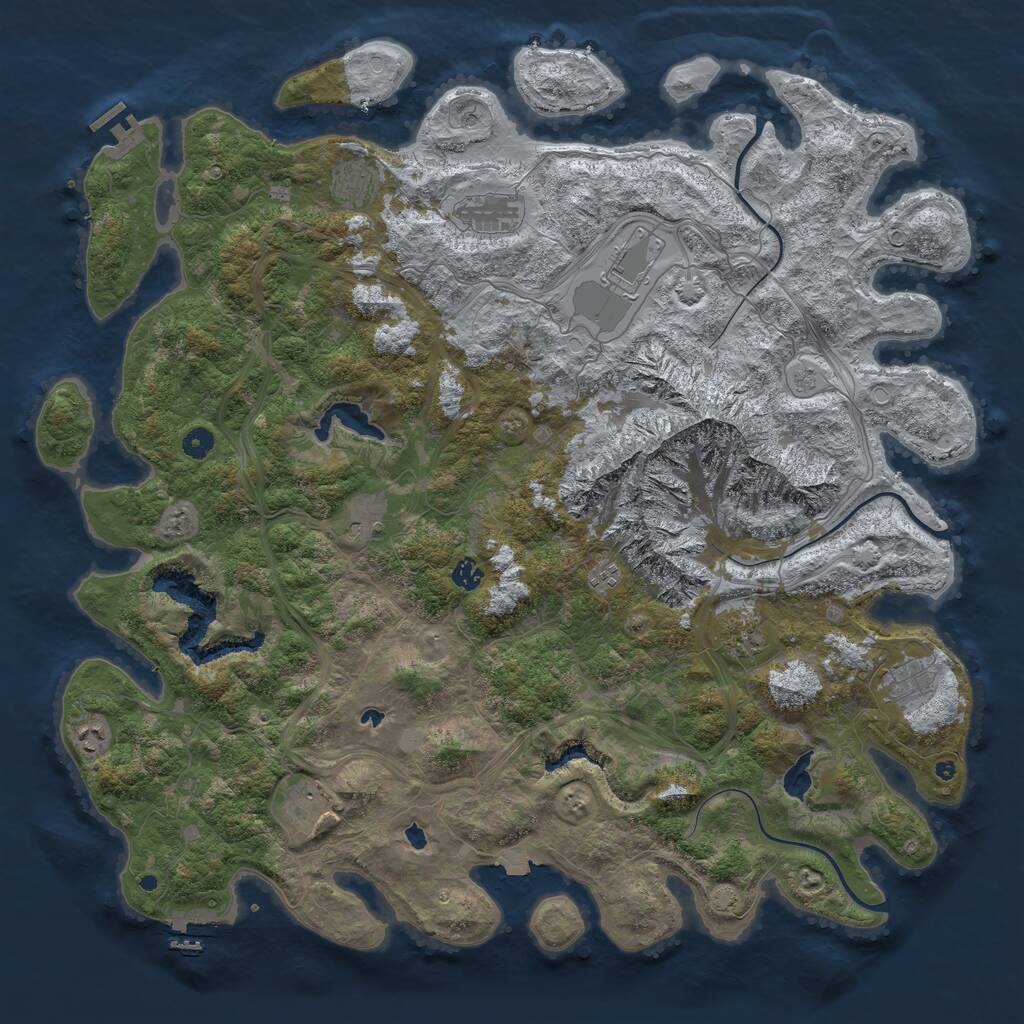 Rust Map: Procedural Map, Size: 5000, Seed: 1635183, 16 Monuments