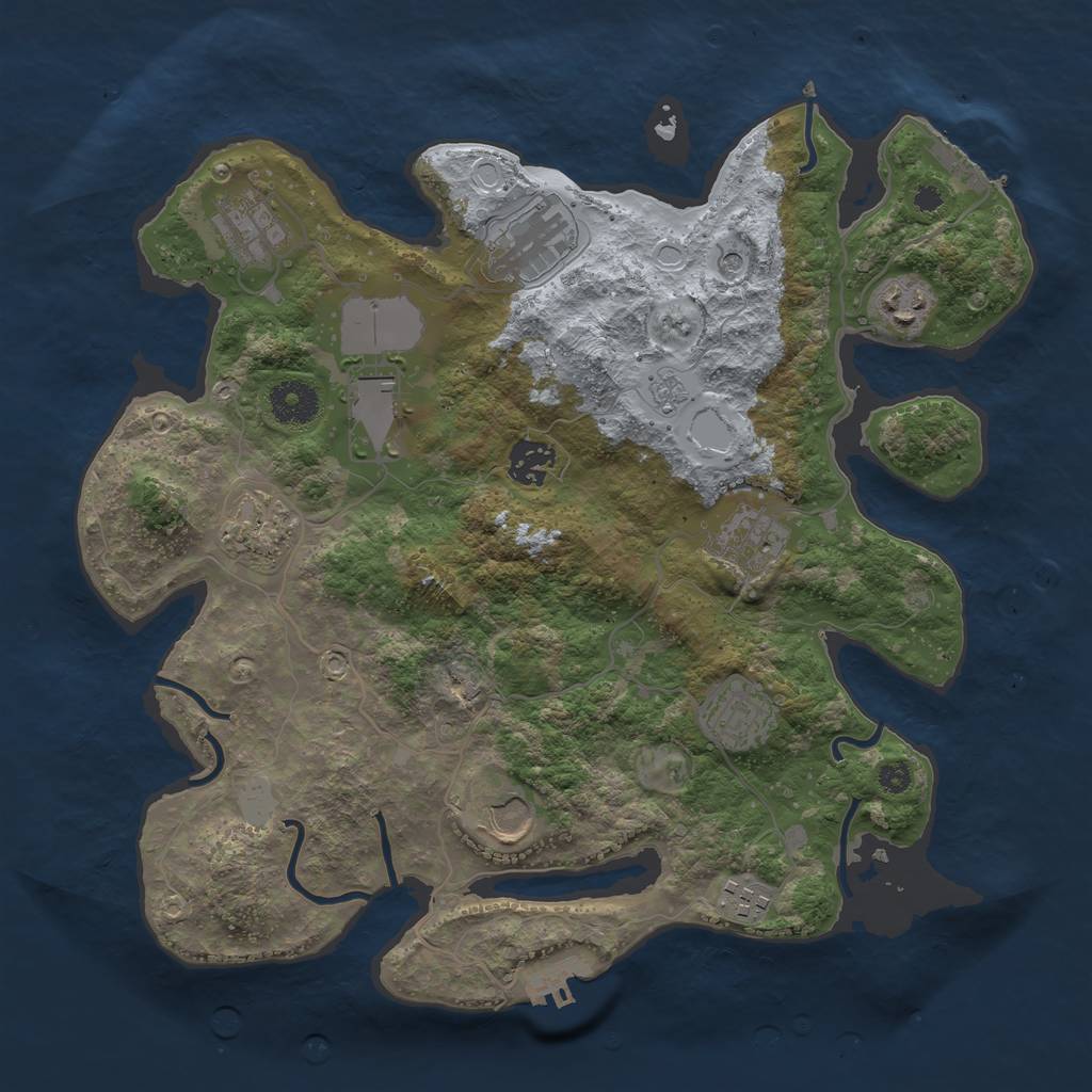 Rust Map: Procedural Map, Size: 3500, Seed: 273299219, 19 Monuments