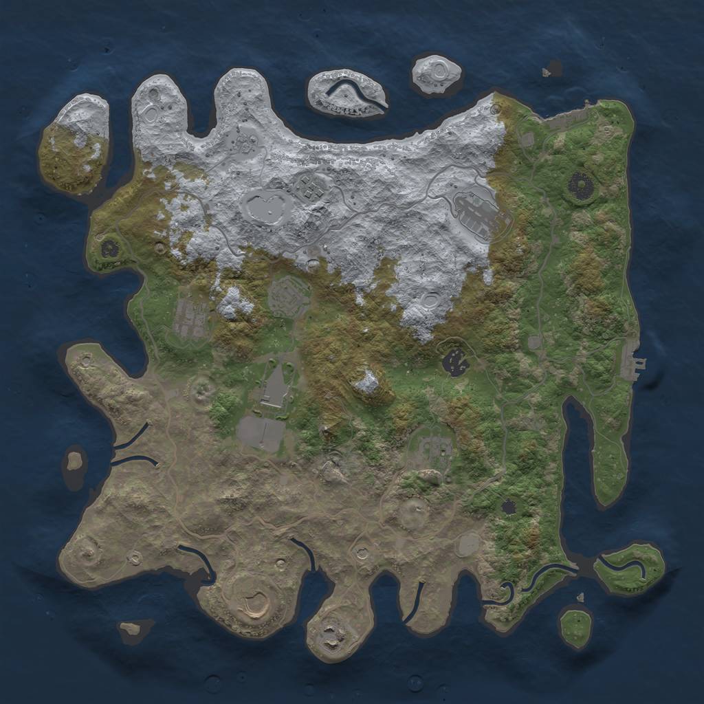 Rust Map: Procedural Map, Size: 4000, Seed: 235323677, 18 Monuments