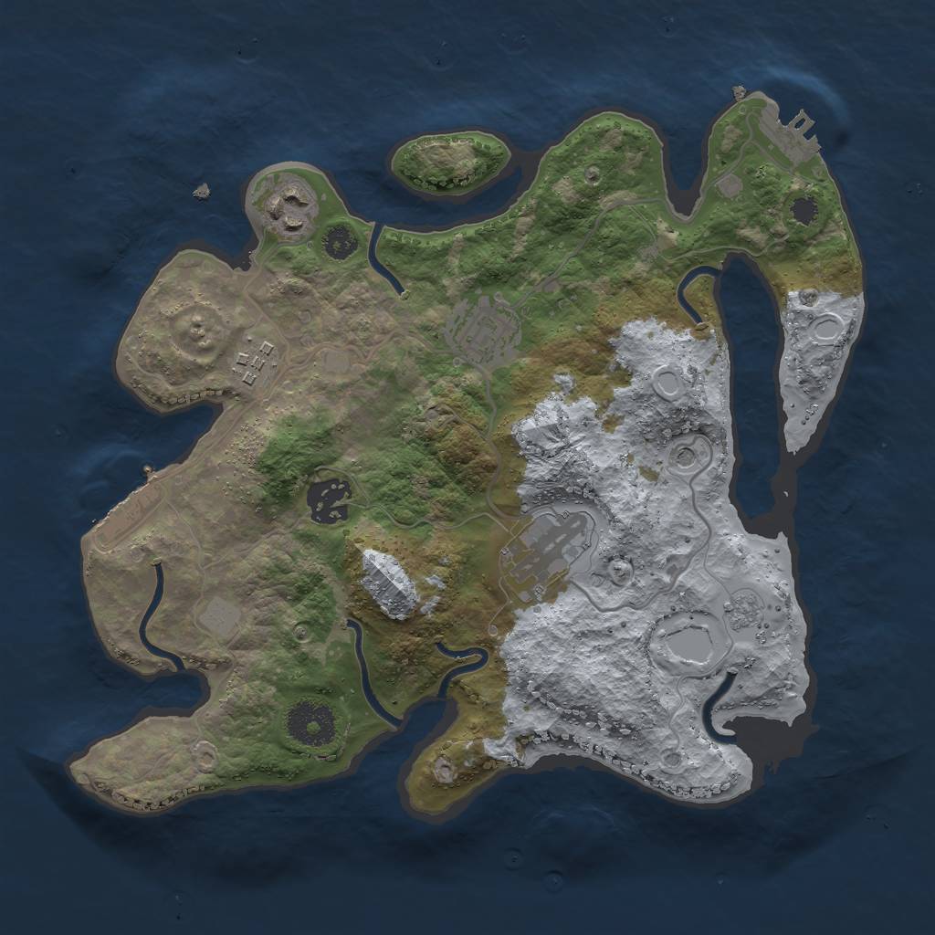 Rust Map: Procedural Map, Size: 3000, Seed: 520457, 14 Monuments