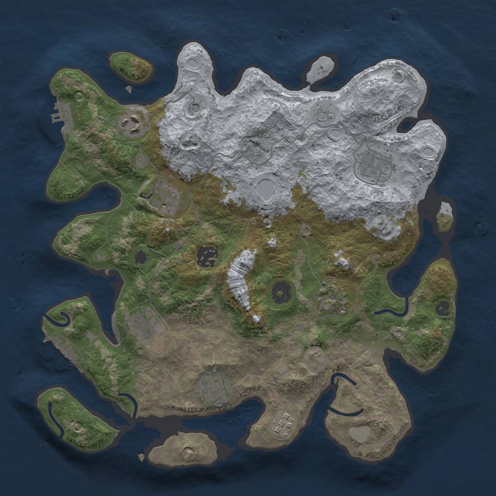 Rust Map: Procedural Map, Size: 3400, Seed: 58688211, 17 Monuments