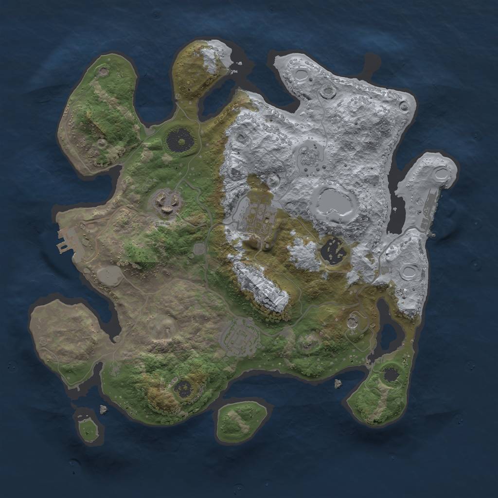 Rust Map: Procedural Map, Size: 3000, Seed: 753052, 13 Monuments