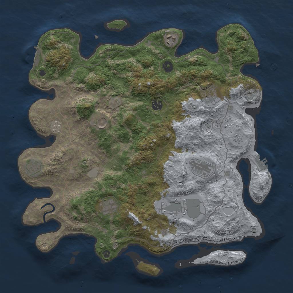 Rust Map: Procedural Map, Size: 4000, Seed: 799287, 18 Monuments