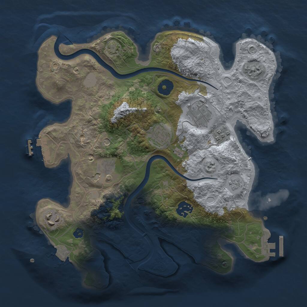 Rust Map: Procedural Map, Size: 3000, Seed: 960918, 12 Monuments