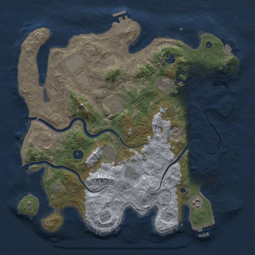 Rust Map: Procedural Map, Size: 3800, Seed: 75152113, 15 Monuments