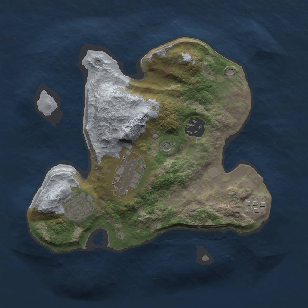Rust Map: Barren, Size: 2300, Seed: 4010, 7 Monuments