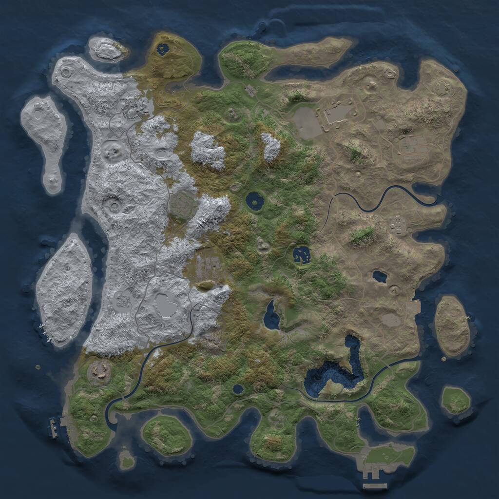 Rust Map: Procedural Map, Size: 4150, Seed: 42594, 14 Monuments