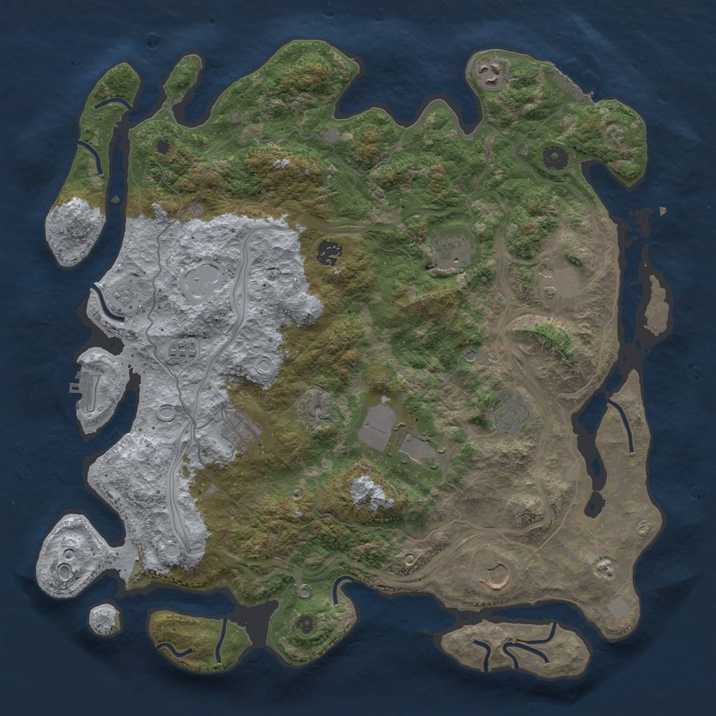 Rust Map: Procedural Map, Size: 4250, Seed: 8526, 18 Monuments