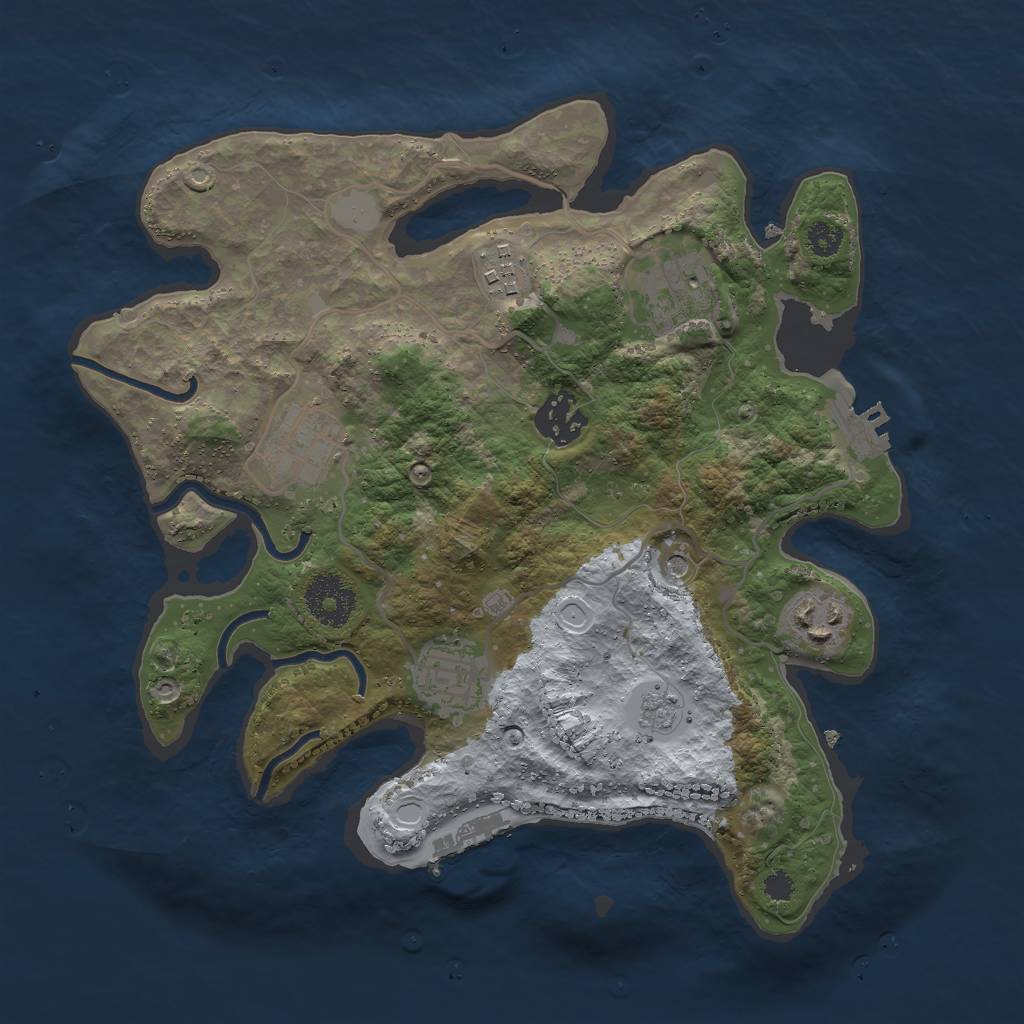 Rust Map: Procedural Map, Size: 3000, Seed: 509619, 15 Monuments