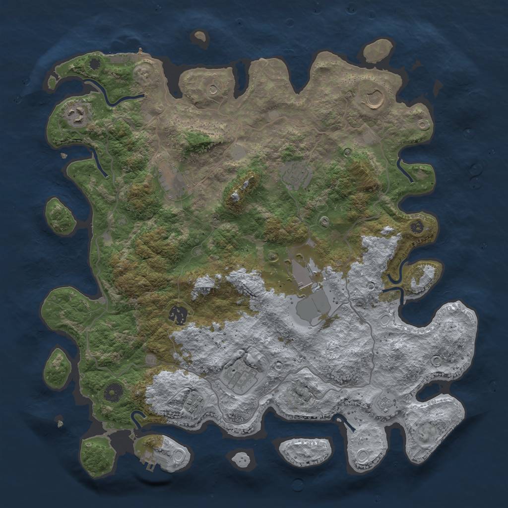 Rust Map: Procedural Map, Size: 4000, Seed: 754103, 17 Monuments
