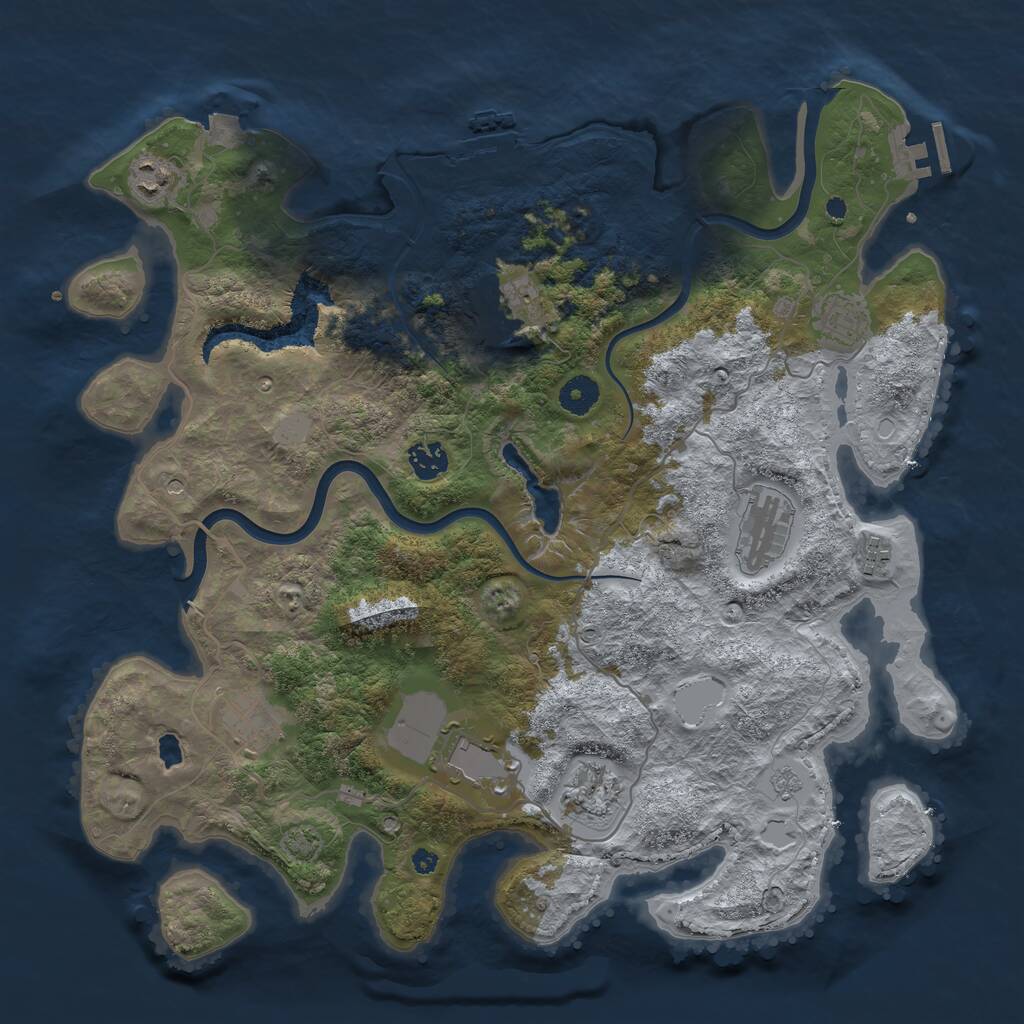 Rust Map: Procedural Map, Size: 4000, Seed: 950428, 15 Monuments